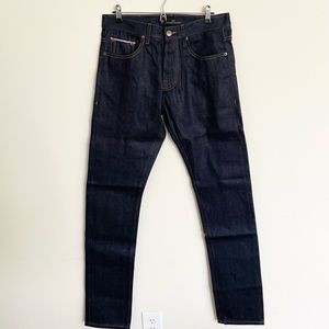 NWOT Combatant Gentlemen Dark Blue Selvedge Japanese Denim Jeans Mens 31 Slim